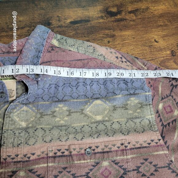 Vtg Cabela's Deerskin Soft Chamois Aztec Shirt 2XLT Pocket Outdoor Gorpcore Y2K - Picture 4 of 10